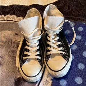 Black High Top Converse Sneakers - Size 7